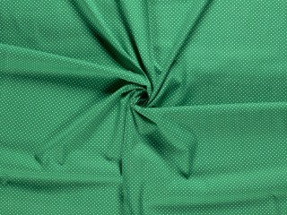 Bedrukte katoen stof met kleine stippen - Groen